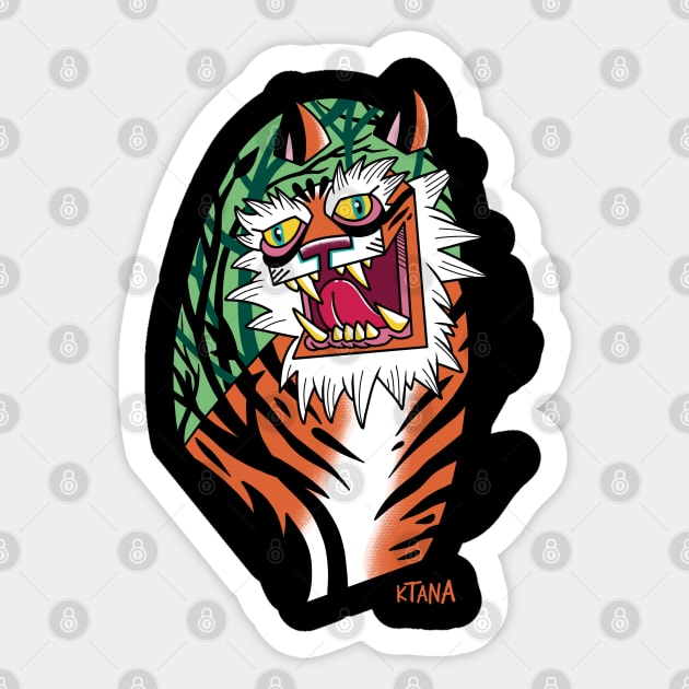 crazy tiger Sticker by ART BY KTANA